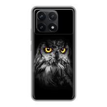 Чохли з принтом СОВИ для Xiaomi POCO F6 Pro – Сова на чорному