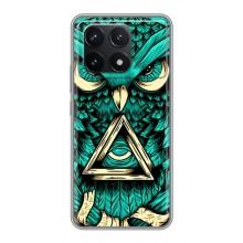 Чохли з принтом СОВИ для Xiaomi POCO F6 Pro – Зелена сова