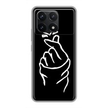 Чехлы (Знак сердечка) на Xiaomi POCO F6 Pro (Сердце на черном)