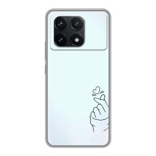 Чехлы (Знак сердечка) на Xiaomi POCO F6 Pro (Сердце на голубом)