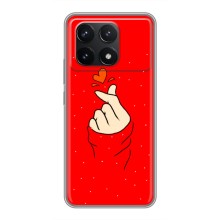 Чехлы (Знак сердечка) на Xiaomi POCO F6 Pro (Сердце на красном)