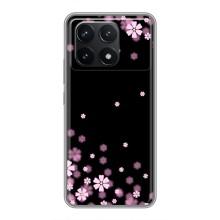 Чохол для Поко Ф6 Про - з принтом (Дизайнерські) (AlphaPrint) (Квіти маленькі)