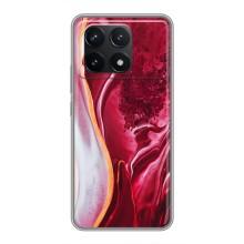 Чохол для Поко Ф6 Про - з принтом (Дизайнерські) (AlphaPrint) (Мрамор червоний)