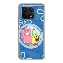 Чехол Губка Боб для Поко Ф6 Про (В иллюминаторе)