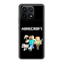 Чехол Майнкрафт на Xiaomi POCO F6 Pro (AlphaPrint) Minecraft – герои Minecraft