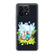 Чехол Майнкрафт на Xiaomi POCO F6 Pro (AlphaPrint) Minecraft – персонажи Minecraft