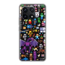 Чехол майнкрафт для Xiaomi POCO F6 Pro (Все персонажи)
