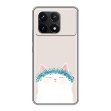 Чехол на тематику: Коты для Xiaomi POCO F6 Pro (Белый котик)