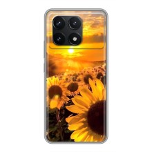 Чехол с Цветами для Xiaomi POCO F6 Pro (поле подсолнухов)