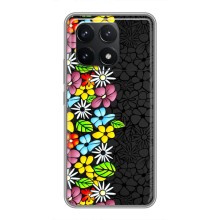 Чехол с Цветами для Xiaomi POCO F6 Pro (Яркие цветы)