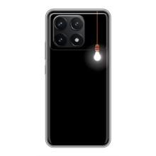 Чехол с картинками на черном фоне для Xiaomi POCO F6 Pro – Лампочка