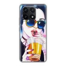 Чехол с картинкой Модные Девчонки Xiaomi POCO F6 Pro (Девушка с коктейлем)