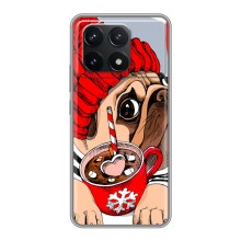 Бампер для Xiaomi POCO F6 Pro с картинкой "Песики" (Грустная собака)