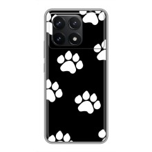 Бампер для Xiaomi POCO F6 Pro с картинкой "Песики" (Следы собак)