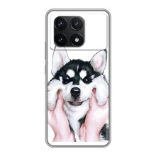 Бампер для Xiaomi POCO F6 Pro с картинкой "Песики" (Собака Хаски)