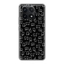 Чехол с принтом для Xiaomi POCO F6 Pro (AlphaPrint) Модные коты