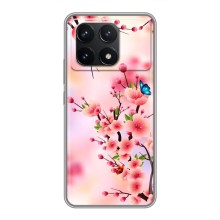 Чехол с принтом САКУРЫ на Xiaomi POCO F6 Pro – Бабочки на сакуре