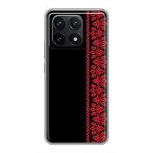 Силиконовый Чехол на Xiaomi POCO F6 Pro с картинкой Вышиванки – Вышиванка на черном