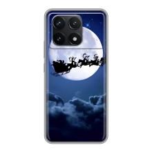 Чехол Санта Клаус для Xiaomi POCO F6 Pro (Санта - луна)