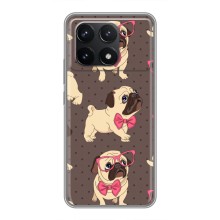 Чехол (ТПУ) Милые собачки для Xiaomi POCO F6 Pro (Собачки Мопсики)