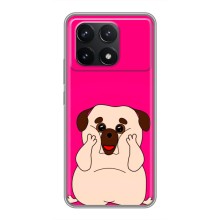 Чехол (ТПУ) Милые собачки для Xiaomi POCO F6 Pro (Веселый Мопсик)