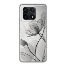 Чохол з квітковим принтом на Поко Ф6 Про (Чорні квіти)