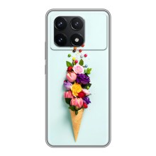 Чехлы с тематикой "ЦВЕТЫ" на Xiaomi POCO F6 Pro (Цветок-мороженное)