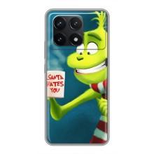 Різдвяні Чохли для Xiaomi POCO F6 Pro (VPrint) (Зелений Грінч)