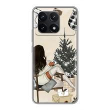 Різдвяні, Святкові Чохли для Поко Ф6 Про (Дівчина з ялинкою)