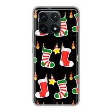Силиконовый бампер на рождество для Xiaomi POCO F6 Pro (Рождественские подарки)