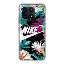 Силиконовый Чехол на Xiaomi POCO F6 Pro с картинкой Nike – Цветочный Nike