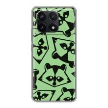 Силиконовый Чехол с Енотами на Xiaomi POCO F6 Pro – Мордочки Енота