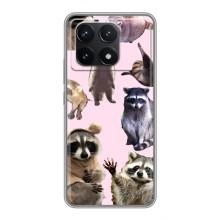 Силиконовый Чехол с Енотами на Xiaomi POCO F6 Pro – Смешные Еноты