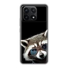 Силиконовый Чехол с Енотами на Xiaomi POCO F6 Pro – Стильный Енот