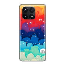 Силиконовый чехол с котиком для Xiaomi POCO F6 Pro (Mew)