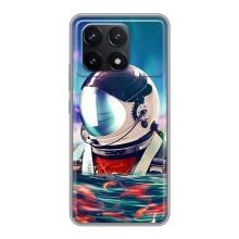 Силиконовый Чехол с принтом "Космонавты" на Xiaomi POCO F6 Pro – Космонавт в воде