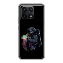 Силиконовый Чехол с принтом "Космонавты" на Xiaomi POCO F6 Pro – В руках земля