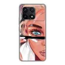 Силиконовый Чехол на Xiaomi POCO F6 Pro с картинкой Стильных Девушек (Девушка и ресницы)