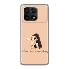 Силиконовый Чехол на Xiaomi POCO F6 Pro с картинкой Стильных Девушек (С собакой)