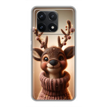 Яскравий чохол для Xiaomi POCO F6 Pro з Зимові Оленята – Олень в светрі