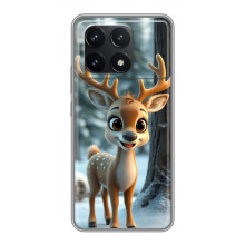 Яскравий чохол для Xiaomi POCO F6 Pro з Зимові Оленята – Оленятко в лісі