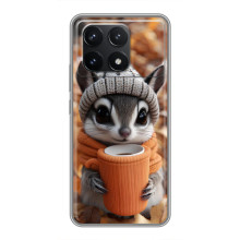 Печатный чехол «Зверята с кофе» для Xiaomi POCO F6 Pro