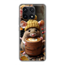 Печатный чехол «Зверята с кофе» для Xiaomi POCO F6 Pro – Медведь с кофе