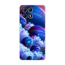 Чехлы КОСМОС для Xiaomi POCO F6 – Синие планеты