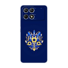 Чохли для Xiaomi POCO F6 Укр. Символіка (AlphaPrint) (Квітковий Герб)