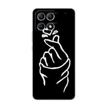 Чехлы (Знак сердечка) на Xiaomi POCO F6 – Сердце на черном