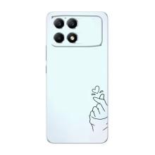 Чехлы (Знак сердечка) на Xiaomi POCO F6 – Сердце на голубом