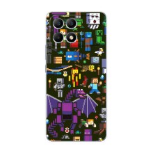 Чохол Майнкрафт на Xiaomi POCO F6 (AlphaPrint) Minecraft (Колаж Майнкрафт)