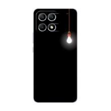 Чехол с картинками на черном фоне для Xiaomi POCO F6 – Лампочка