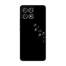 Чехол с картинками на черном фоне для Xiaomi POCO F6 – Ноты